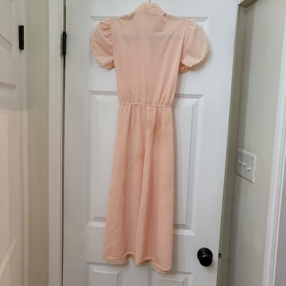 Peach vintage 70s Prarie dress - Picture 3 of 4